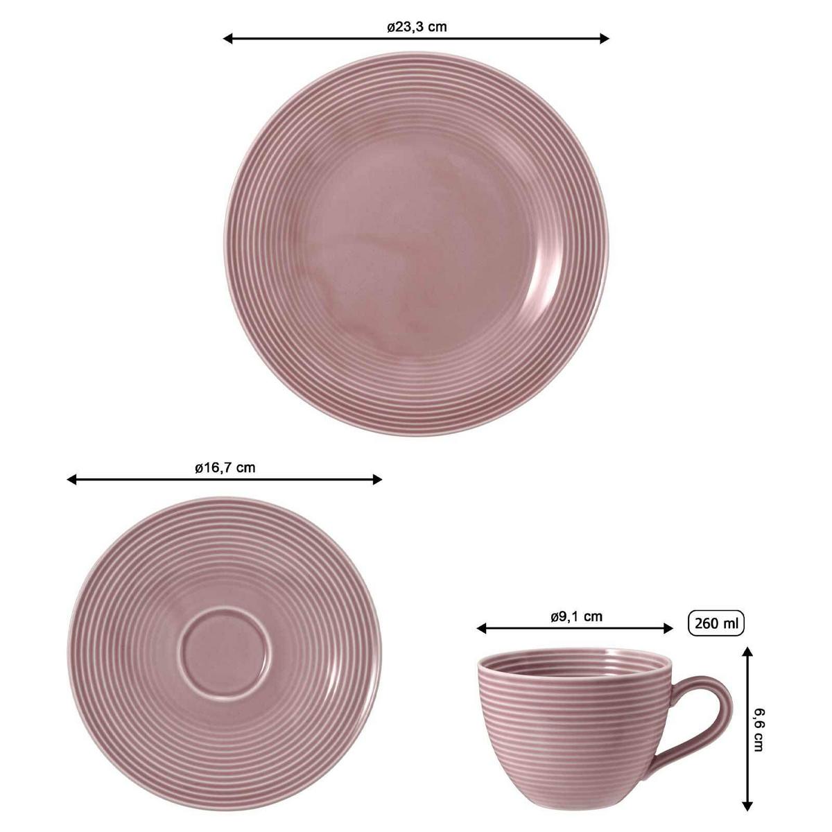 KAFFEESERVICE Beat Color Glaze Altrosa 18-tlg. - Rosa, Keramik (24/18.1/43cm) - Seltmann Weiden