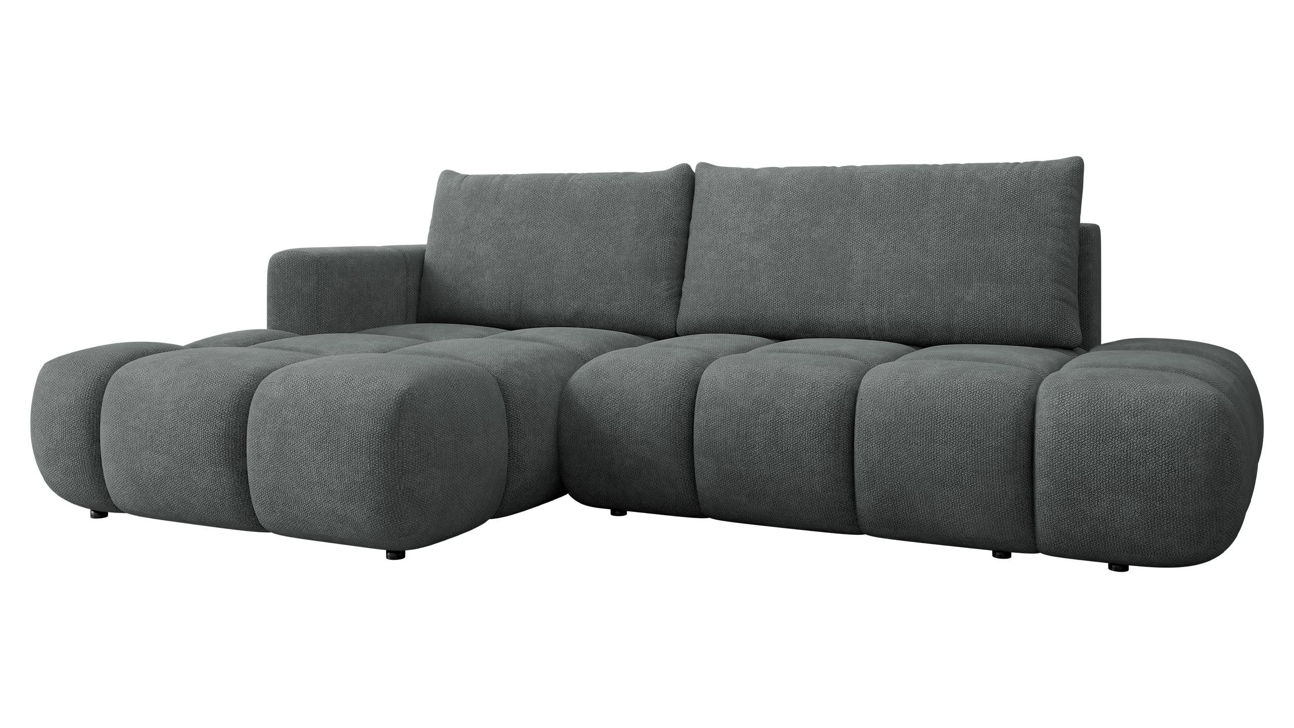 ECKSOFA Soffi, Seite: Links - Graphitfarben/Schwarz, Holz/Kunststoff (283/166cm) - MIRJAN24