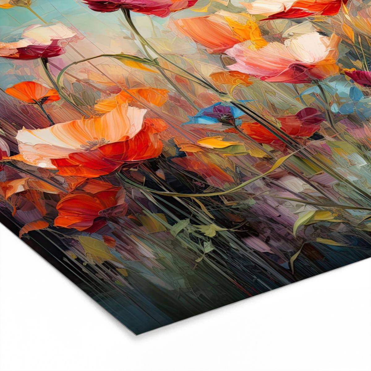POSTER MIT RAHMENGERAHMTES BILD Blumen - Aquarell - Kunst - Botanisch - Natur 40x30 cm - Orange, Papier (40/30cm) - MuchoWow