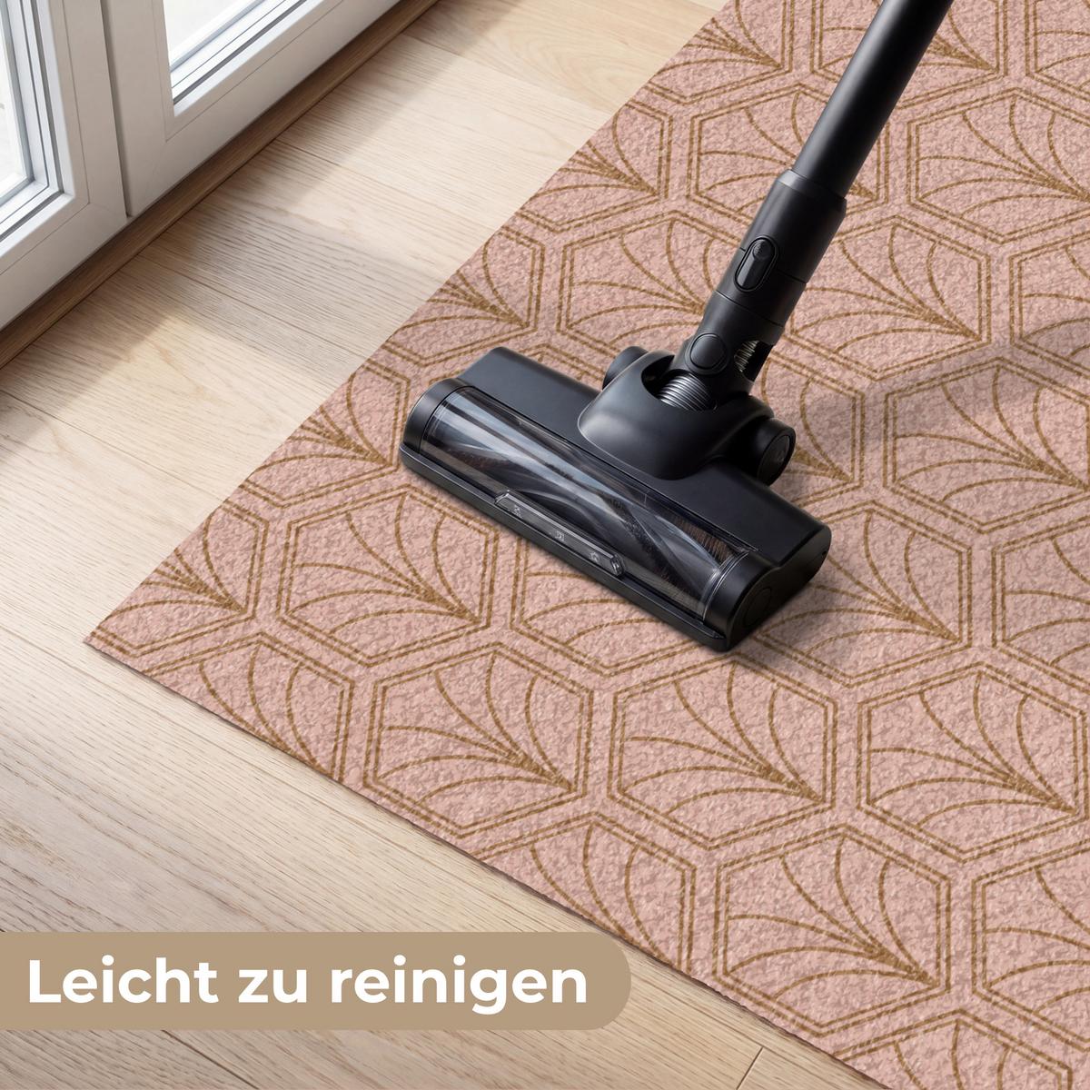 FUSSMATTE Lachsrosa - Muster - Geometrisch Schmutzfangmatte 150x90 cm - Altrosa, Kunststoff (150/0.4cm) - MuchoWow