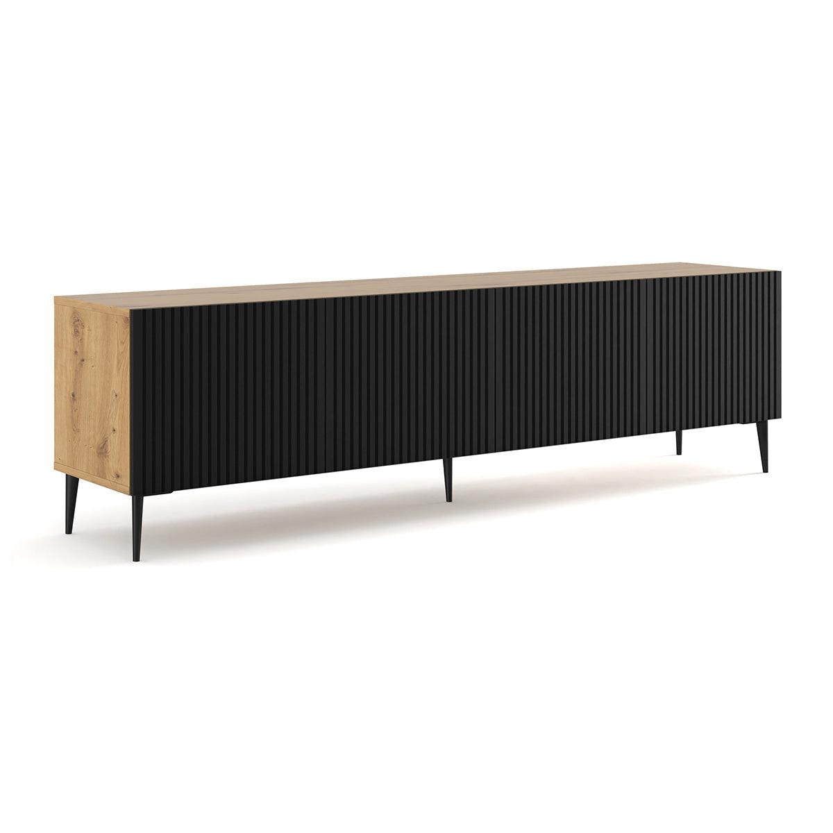 TV-MÖBEL Philaé Holz und Schwarz - Eichefarben/Schwarz, Holzwerkstoff (200/56/42cm) - Petits-meubles