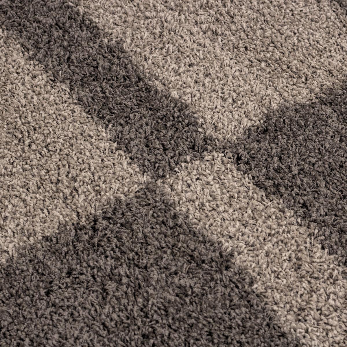 HOCHFLORTEPPICH WERFEN, kariert, Taupe, Ø 160 cm - Braun, Textil (160/160cm) - KADIMA DESIGN