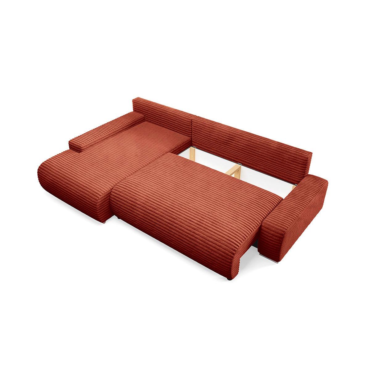 ECKSOFA Ivana 3 Sitzplätze Terracotta - Orange, Holz (265/172cm) - Petits-meubles