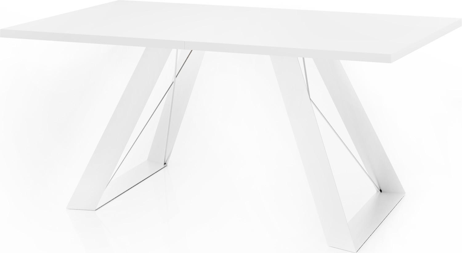 ESSTISCH Colter Weiß rechteckig ausziehbar, Weiß 160-260/90/76 cm - Weiß, Holzwerkstoff/Metall (90/260/76cm) - WFL GROUP