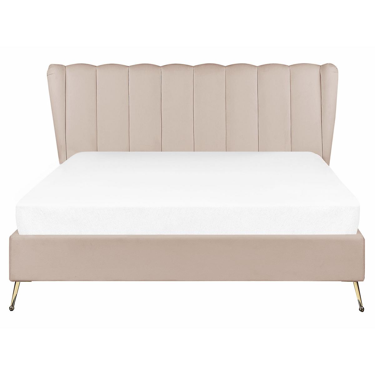 POLSTERBETT 160/200cm Taupe Miribel - Taupe, Textil (160/200cm) - Beliani