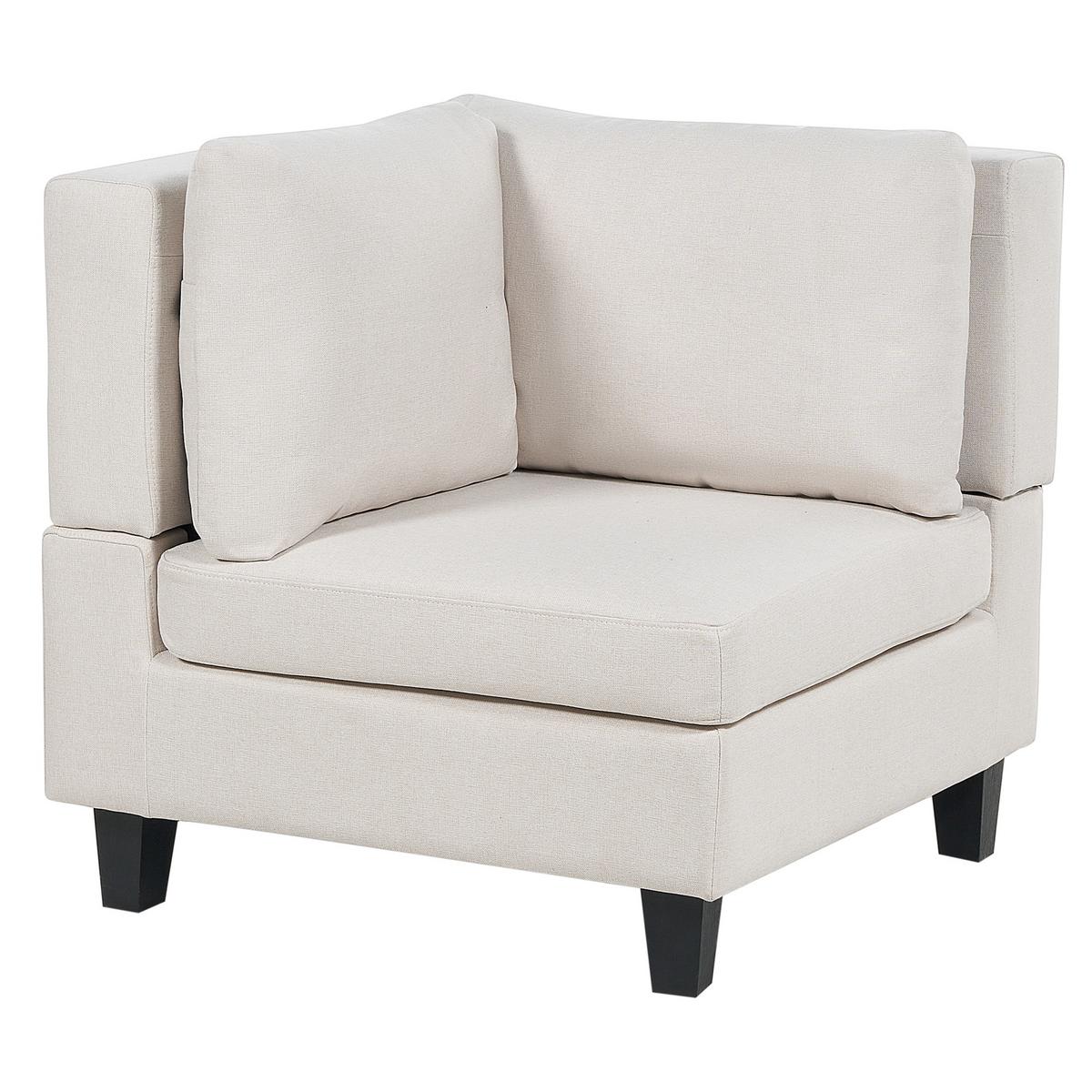 ECKFSOFA Modul 5-Sitzer linksseitig Hellbeige Stoff Unstad - Beige/Schwarz, Textil (228/228cm) - Beliani