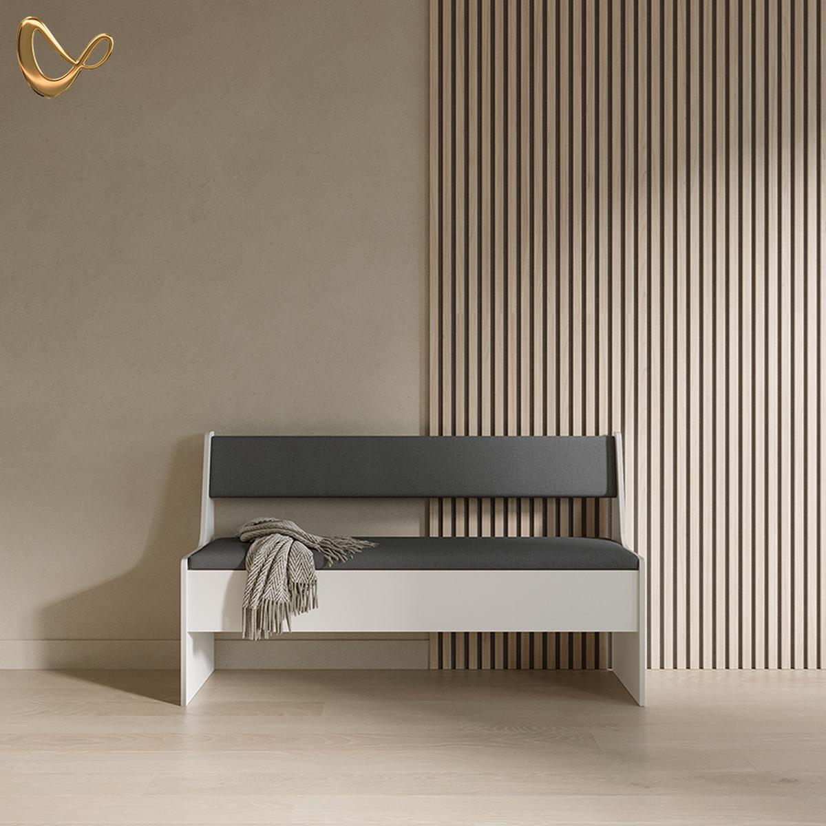 ESSZIMMER-BANK Tiberio Weiß 41.5 x 136.6 cm - Weiß, Holzwerkstoff (41.5/80/136.6cm) - Livinity®