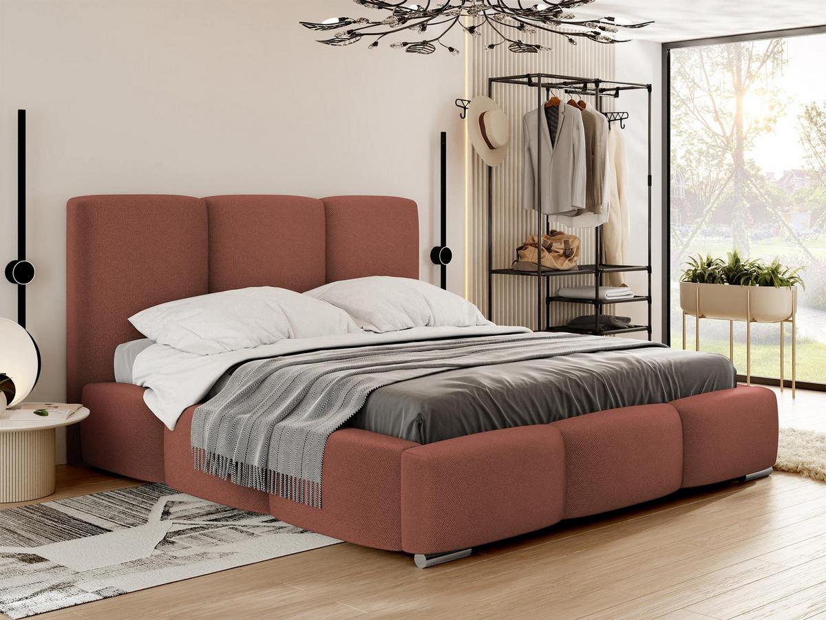 POLSTERBETT Olweria - Chromfarben/Rosa, Holz/Textil (140/200cm) - MIRJAN24