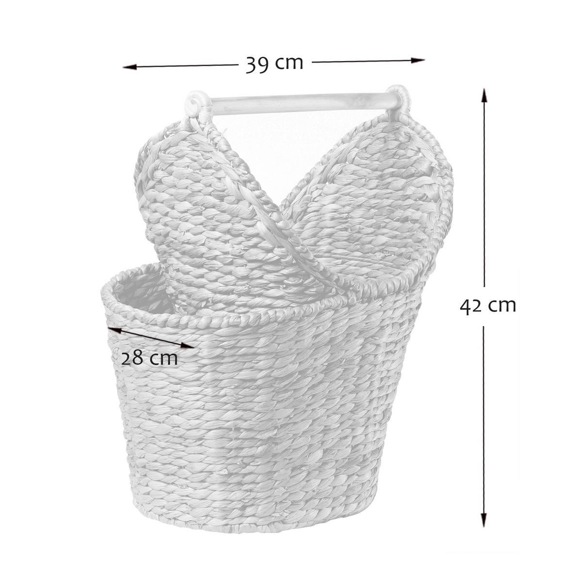 AUFBEWAHRUNGSKORB für Toilettenpapier aus Wasserhyazinthe - Höhe 42 cm - Apfelbaumfarben, Naturmaterialien (15/15/50cm) - Calicosy