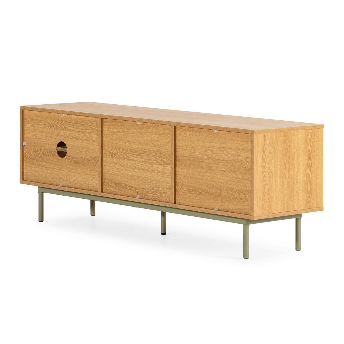 TV-ELEMENT Cuzco 2 türen Eichenfarbe/grün - Grün, Holzwerkstoff (140/50/40cm) - VS Venta-stock