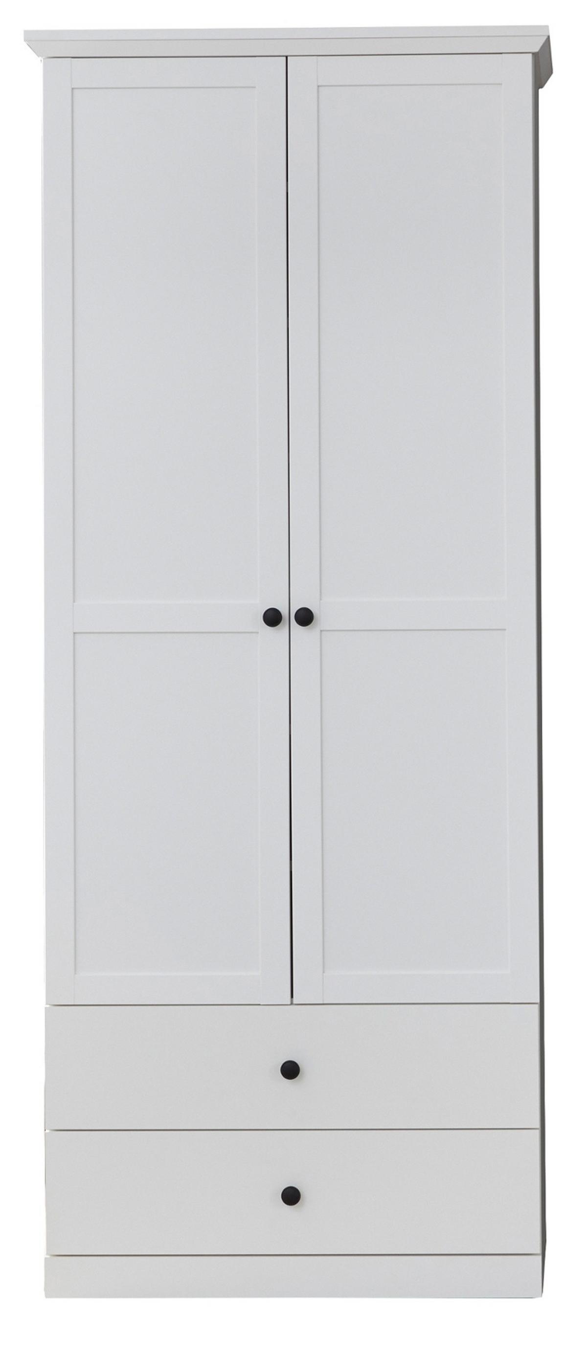 GARDEROBENSCHRANK weiß 81 x 196 cm, Flurgarderobe mit Kleiderstange - Silberfarben/Weiß, Holzwerkstoff/Metall (81/196/41cm) - Top.Furn