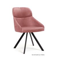 ESSZIMMERSTUHL drehbar (2er-Set) Diann 52x82x63 Schwarz/Rosewood - Dunkelrosa/Schwarz, Kunststoff (63/82/52cm) - 58aufmkessel