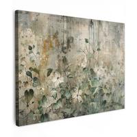 LEINWANDBILD Blumen - Blätter - Abstrakt - Modern Wandbilder 80x60 cm - Grau, Textil (80/60cm) - MuchoWow