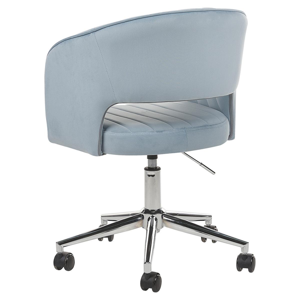 BÜROSTUHL Samtstoff Blau Katonah - Blau, Kunststoff/Textil (57/78/57cm) - Beliani