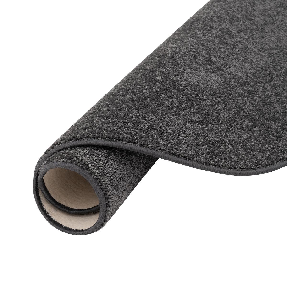 HOCHFLOR VELOURS TEPPICH MONA RUND - Anthrazit, Textil (133/133cm) - Snapstyle