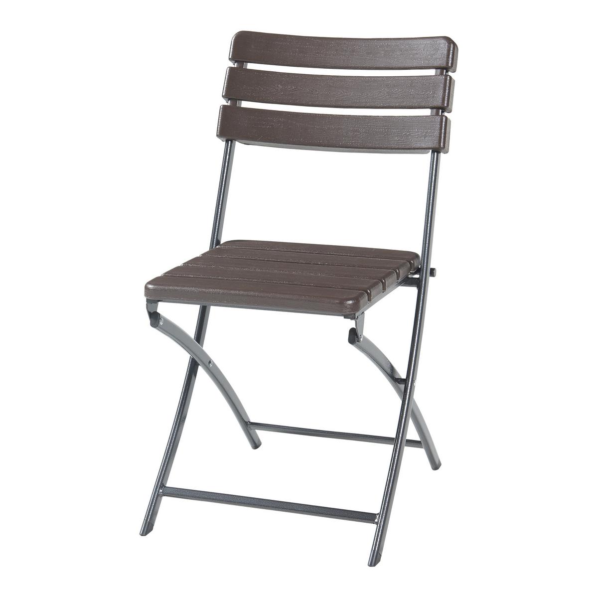KLAPPSTUHL-SET 2 TLG. Lillestrøm - Dunkelbraun, Kunststoff/Metall (46/81/58cm) - [en.casa]
