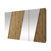 DREHTÜRENSCHRANK Zen 3L 300 cm - Goldfarben/Schwarz, Holzwerkstoff/Kunststoff (300/202/50cm) - MIRJAN24