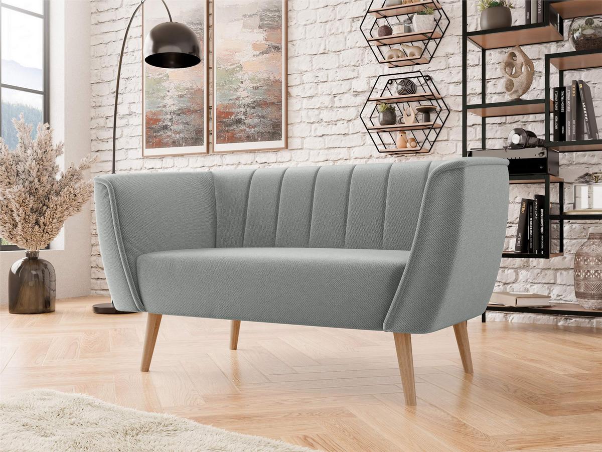 SOFA Pas 2 - Naturfarben/Grau, Holz/Textil (142/75/74cm) - MIRJAN24
