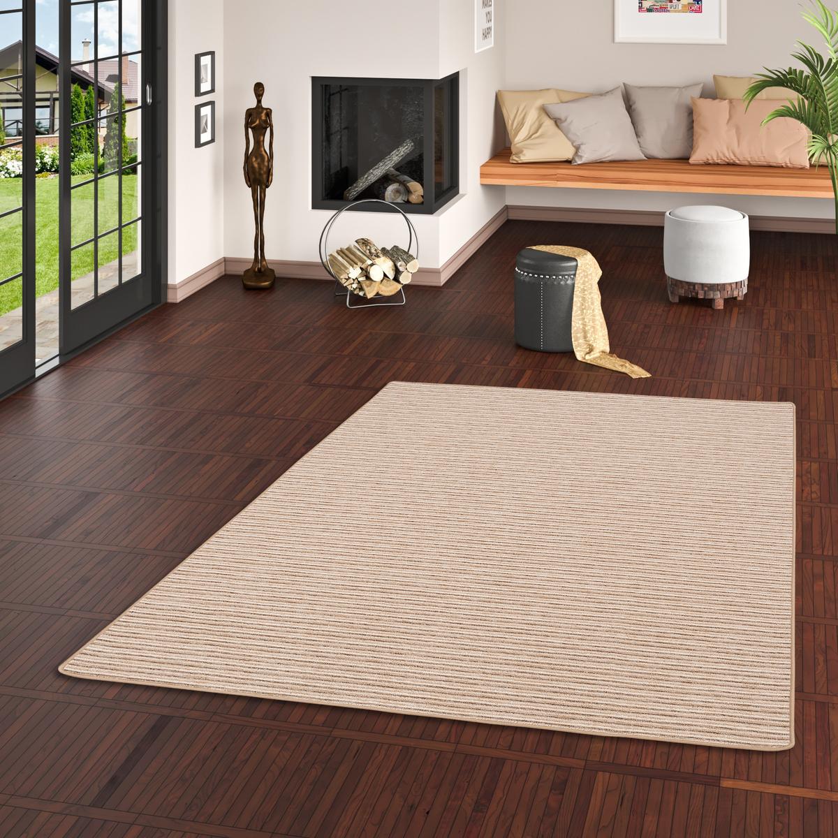 STREIFENBERBER TEPPICH MARTA - Beige, Textil (80/320cm) - Snapstyle