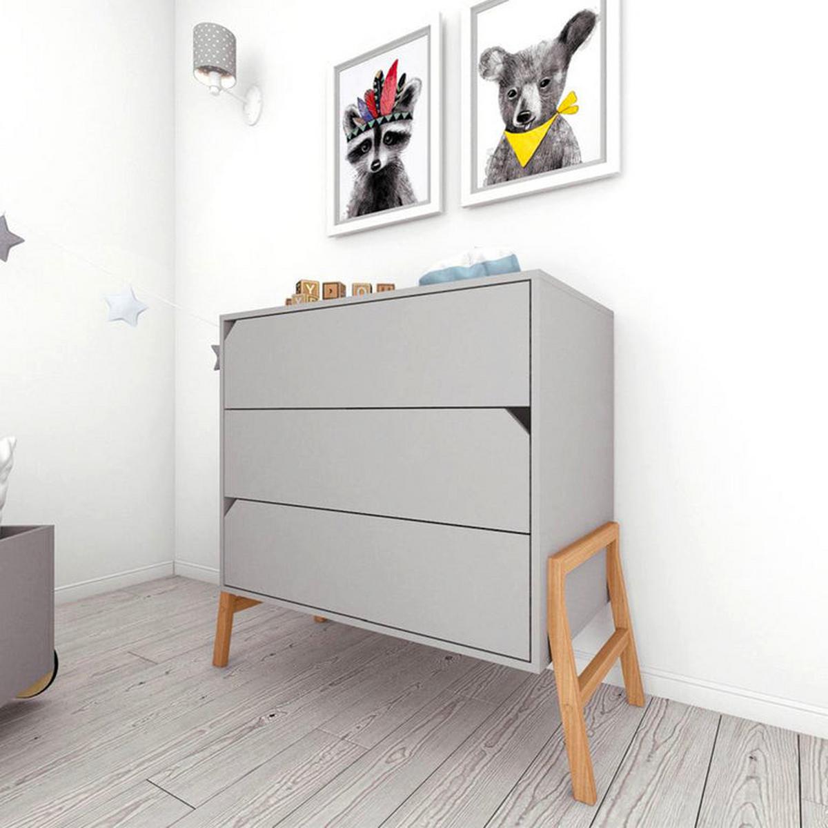 KOMMODE Grau - Grau, Holzwerkstoff (107/91/50cm) - Petits-meubles