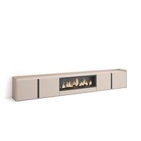 LOWBOARD, Beige, 315/35/50cm, Kamin mit Feuereffekt XXL - Beige, Holzwerkstoff (315/50/35cm) - Skraut Home