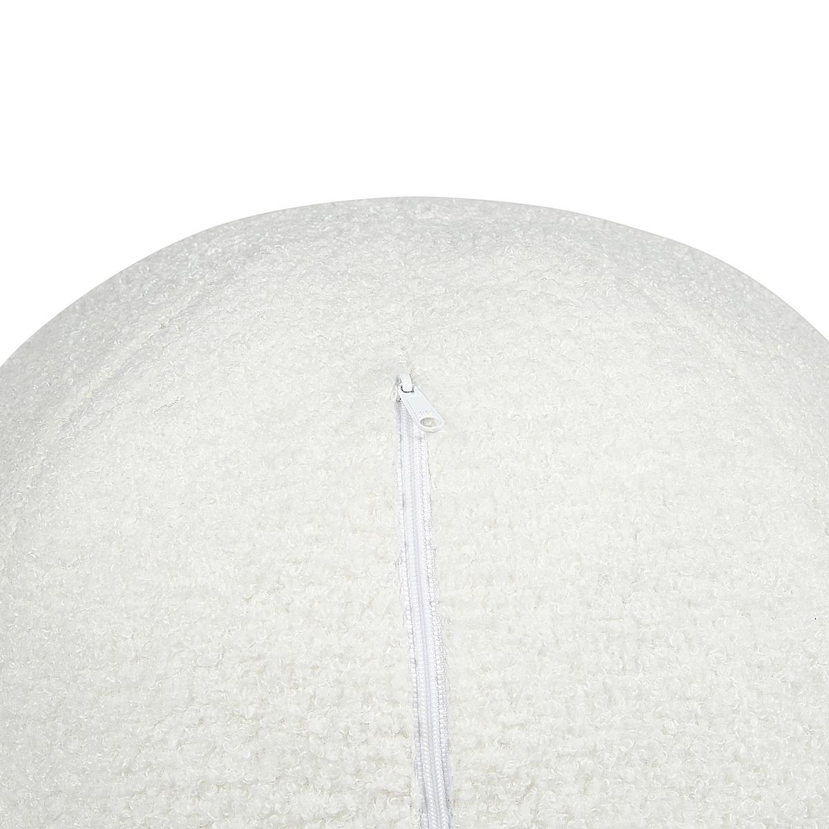 3-SITZER-SOFA Bouclé Weiß Leiren - Weiß, Textil (224/73/83cm) - Beliani
