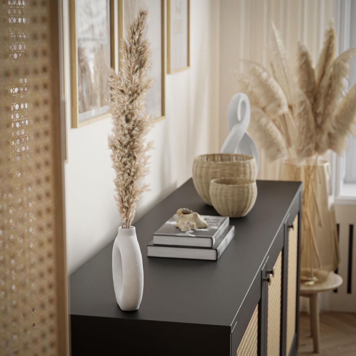 KOMMODE VIENNA 3D mit Wiener Geflechtimitation / Schwarz - Schwarz, Holzwerkstoff (154/72/40cm) - Lookway