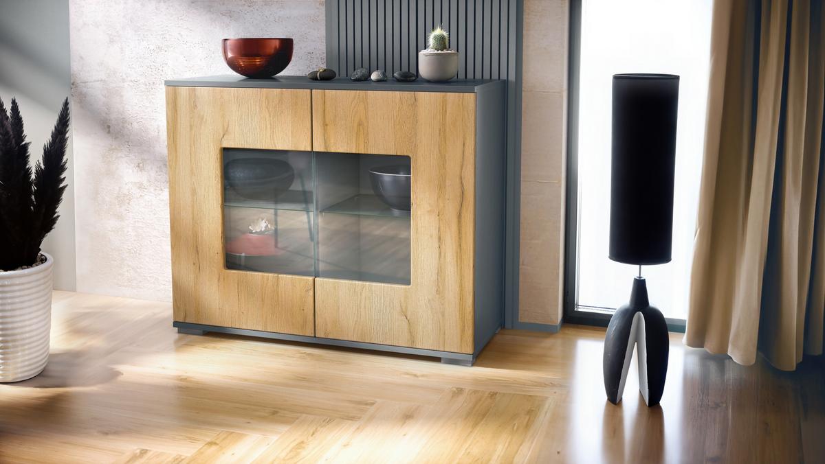 KOMMODE Grömitz Eiche Natur - Eichefarben, Holzwerkstoff (92.5/75.5/35cm) - Vladon