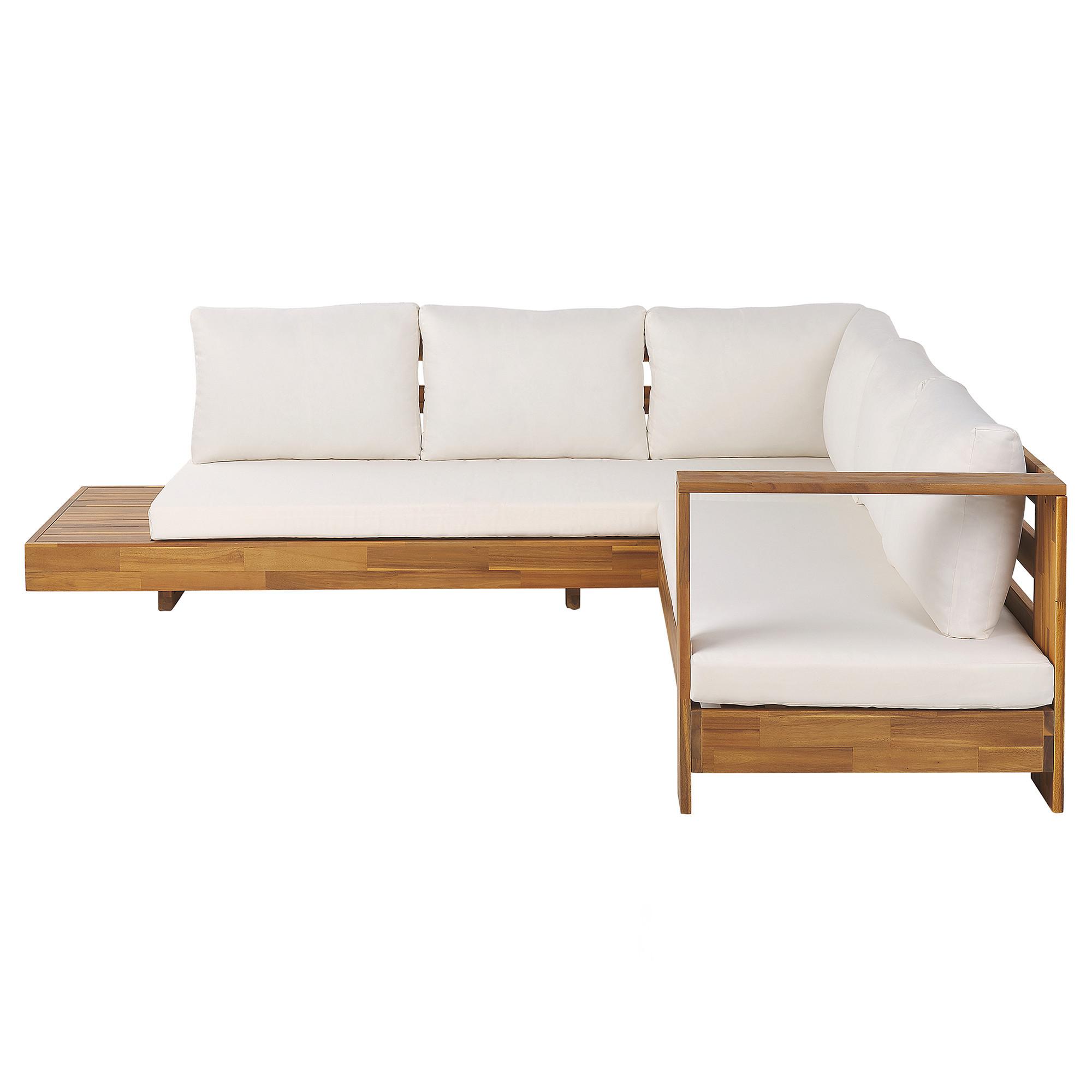 LOUNGE-SET 5-Sitzer hellbraun rechtsseitig Marettimo - Hellbraun, Holz - Beliani