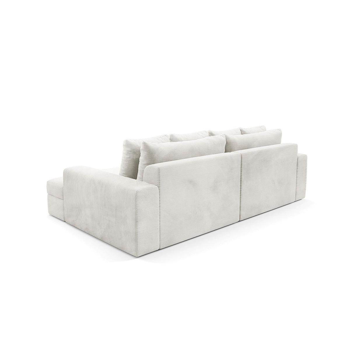 ECKSOFA Paola 3 Sitzplätze Cremeweiß - Weiß, Holz (272/167cm) - Petits-meubles