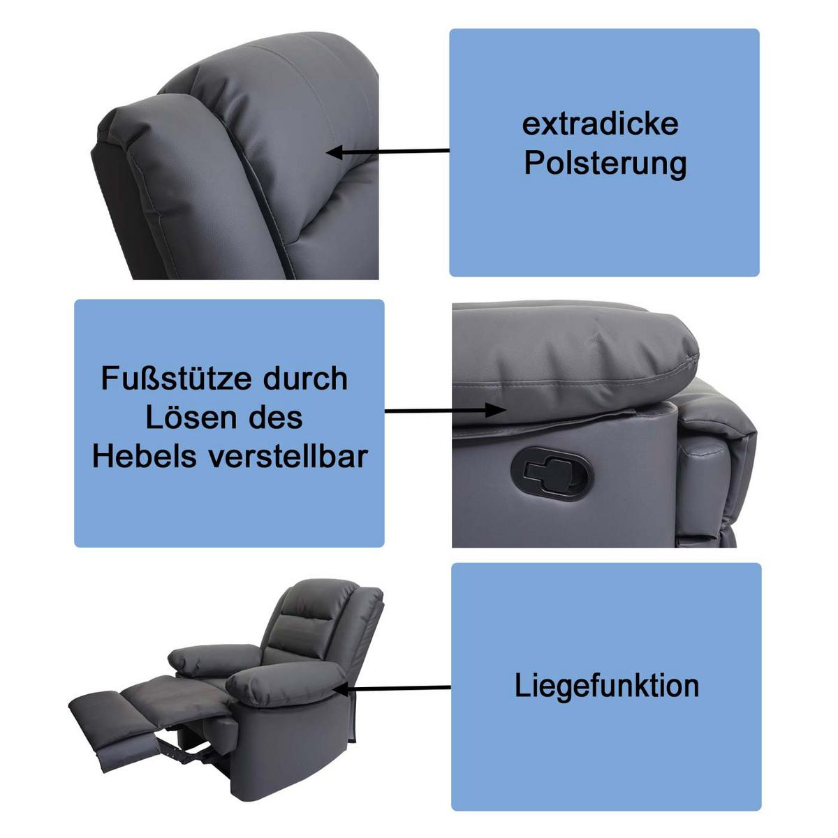 RELAXSESSEL Braun - Braun, Leder (87/101/150cm) - MCW