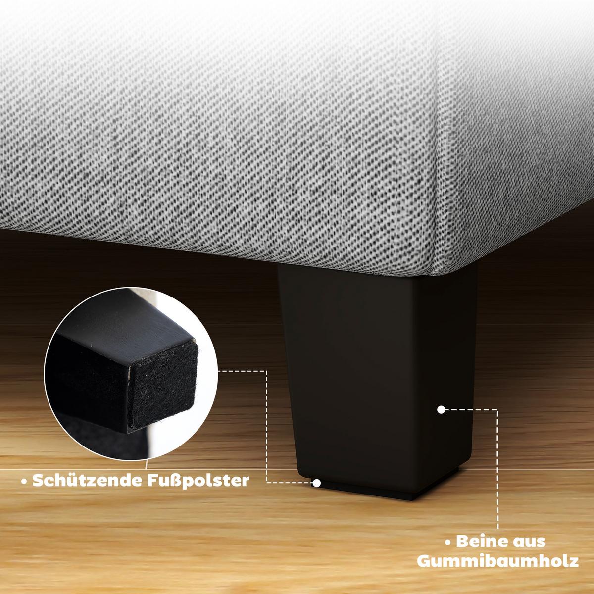HOCKER Polyester Hellgrau - Hellgrau, Textil (35/35/35cm) - HOMCOM