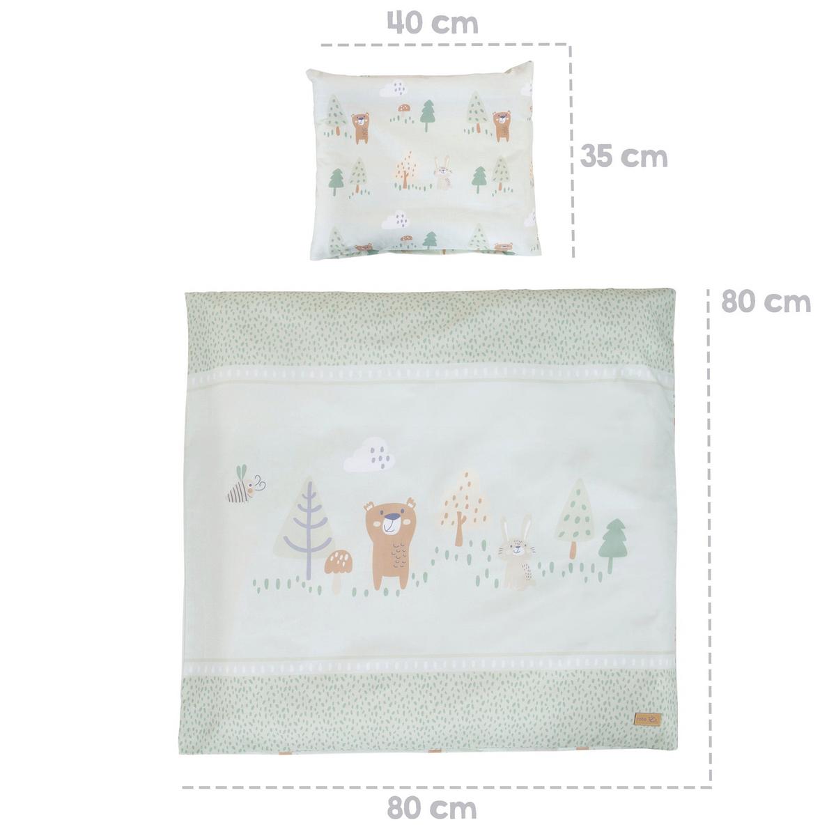 KINDERBETTWÄSCHE Woodland Buddies 80 x 80 cm - Grün, Textil (80/80cm) - Roba