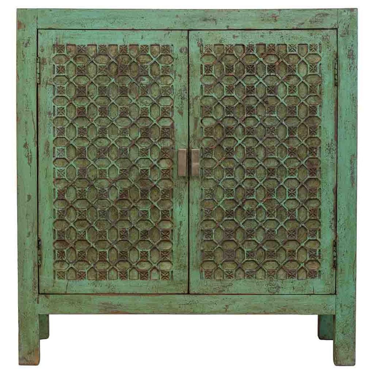 KOMMODE aus holz 85x40x90cm - Grün, Holz (85/90/40cm) - Wanderlust