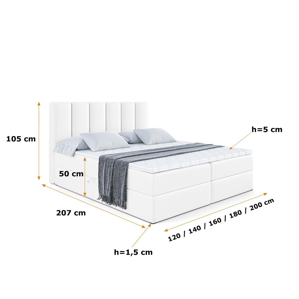 BOXBETT mit Matratze H3 und Lattenrost - BOXI1 - 140x200 cm Weiß Hochglanz - Weiß Hochglanz, Holzwerkstoff (140/200cm) - ALTDECOR