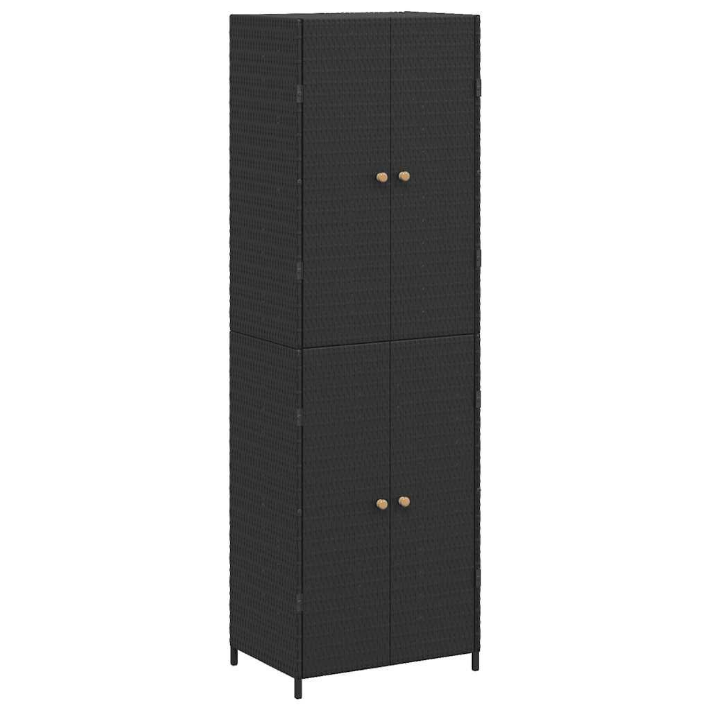 GARTENSCHRANK Howard 59/40/180 cm - Schwarz, Holzwerkstoff (59/180/40cm) - Nettlife
