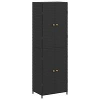 GARTENSCHRANK Howard 59/40/180 cm - Schwarz, Holzwerkstoff (59/180/40cm) - Nettlife