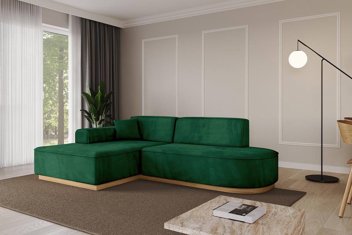 ECKSOFA Ottomane Links IREA-L1-v2 - 234x171x83 cm Grün - Grün, Holzwerkstoff/Textil (234/171cm) - ALTDECOR
