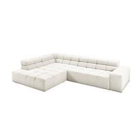 ECKSOFA NEVADA Weiß Cord - Schwarz/Weiß, Kunststoff/Textil (319/215cm) - KAWOLA