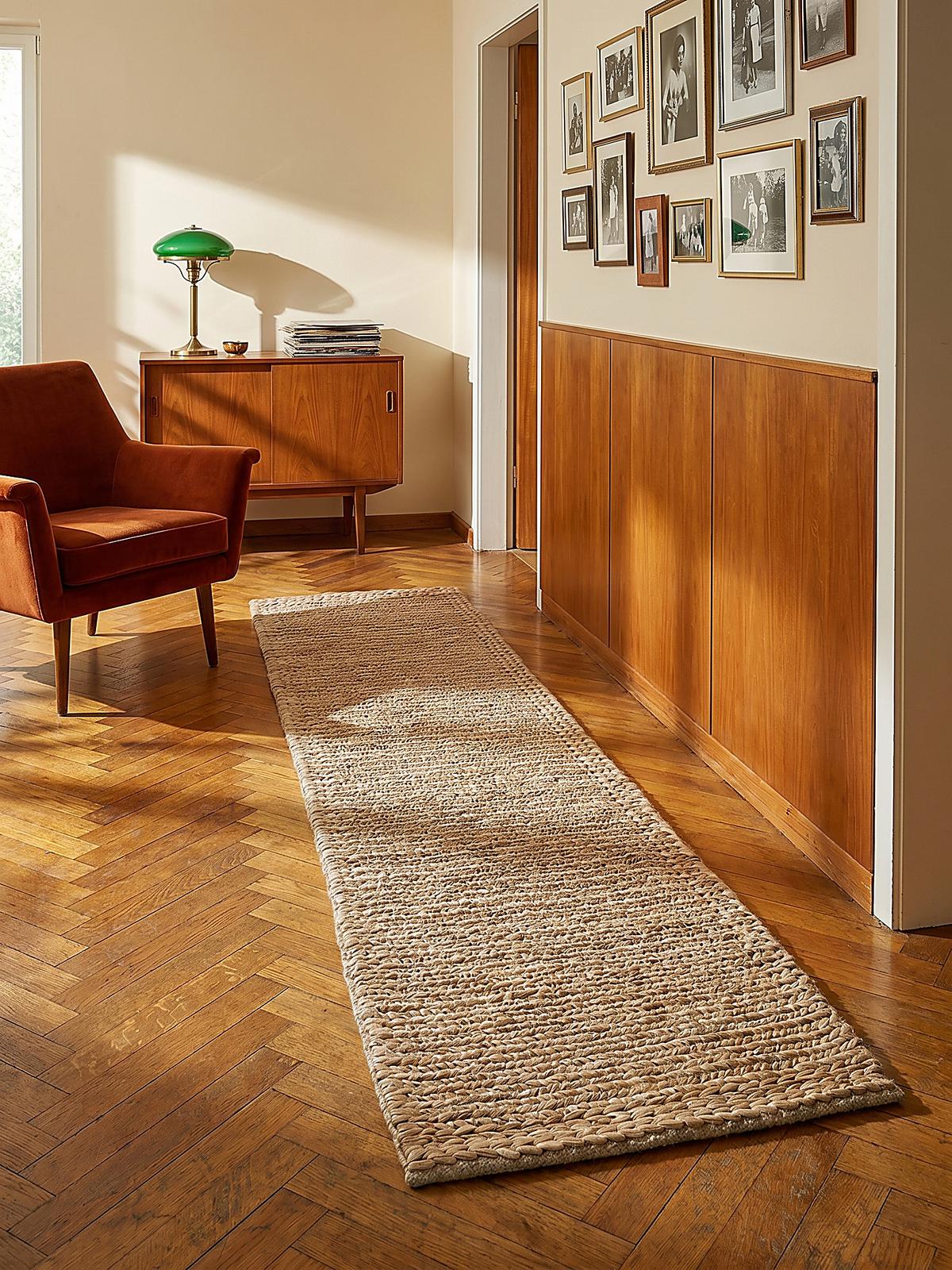 TEPPICH handgewebt CHASE, mit Struktur, Natur, 60 x 230 cm - Beige, Textil (230/60cm) - KADIMA DESIGN