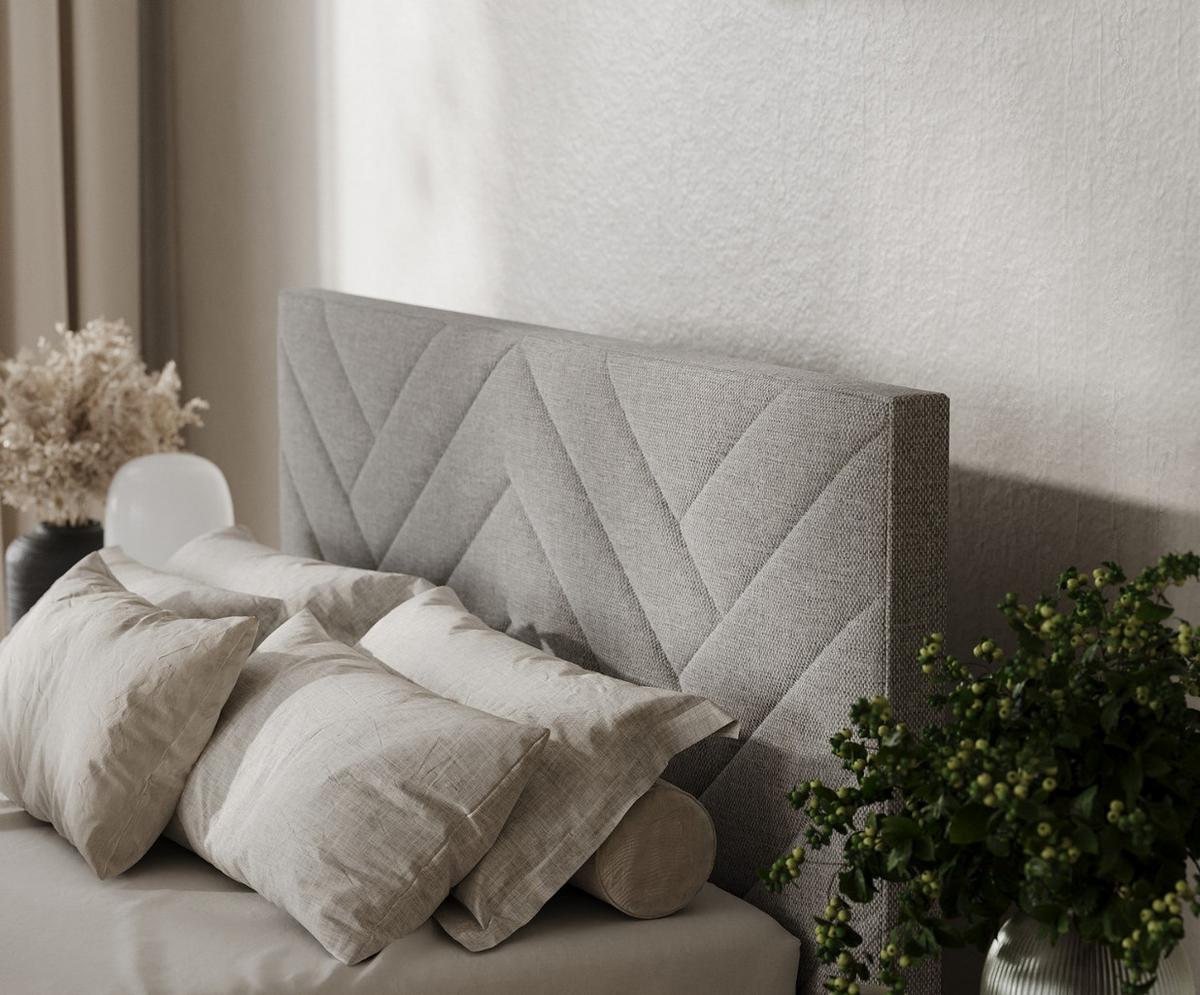 POLSTERBETT Arco 180/200 cm Hellgrau im Inari Stoff - Hellgrau/Schwarz, Holz/Holzwerkstoff (180/200cm) - AltaBeds