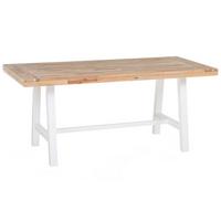 ESSTISCH Akazienholz weiß/hellbraun Scania - Hellbraun/Weiß, Holz (170/80/74cm) - Beliani