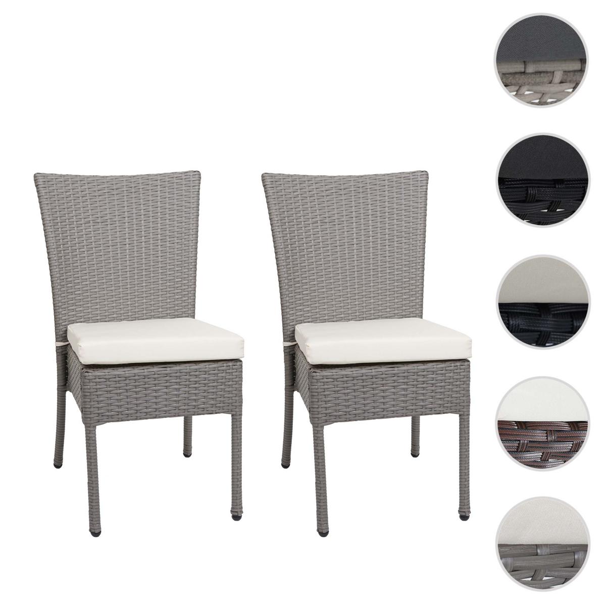 STUHL Grau, Cremeweiß 2er-Set - Weiß/Grau, Kunststoff (52/90/58cm) - MCW