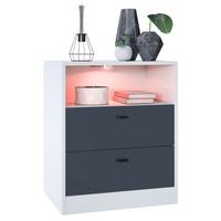 KOMMODE Pino Fronten in Anthrazit matt - Dunkelgrau/Anthrazit, Holzwerkstoff (56/67.5/36cm) - Vladon