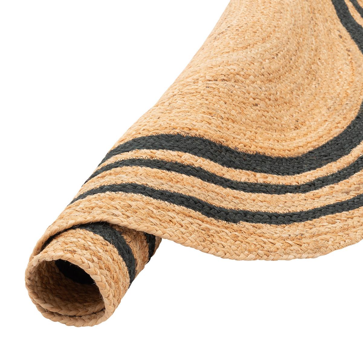 NATURFASER TEPPICH JUTE SALSA STREIFEN RUND - Anthrazit, Textil (200/200cm) - Pergamon