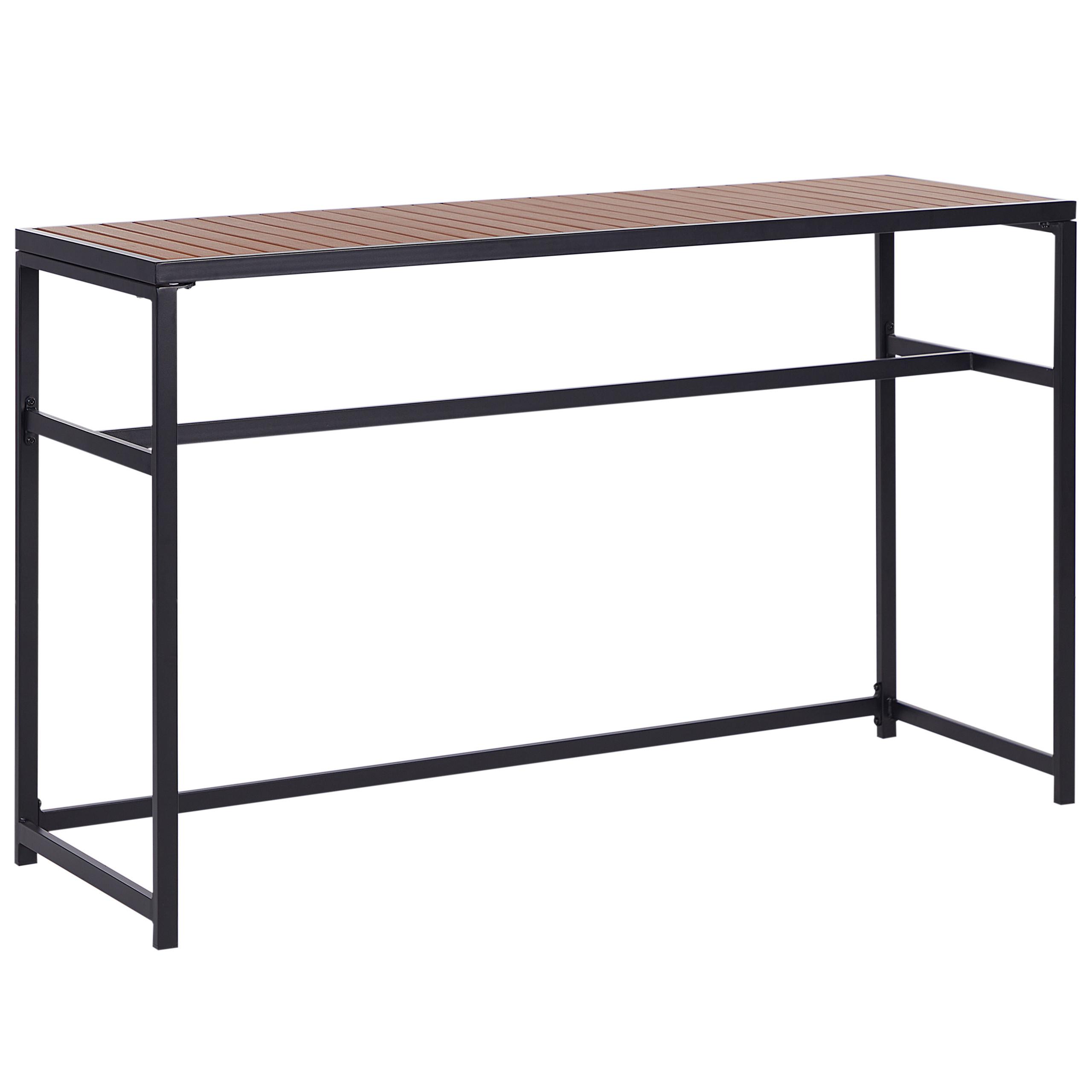GARTENTISCH Schwarz Avetrana - Hellbraun/Schwarz, Metall (50/150/90cm) - Beliani