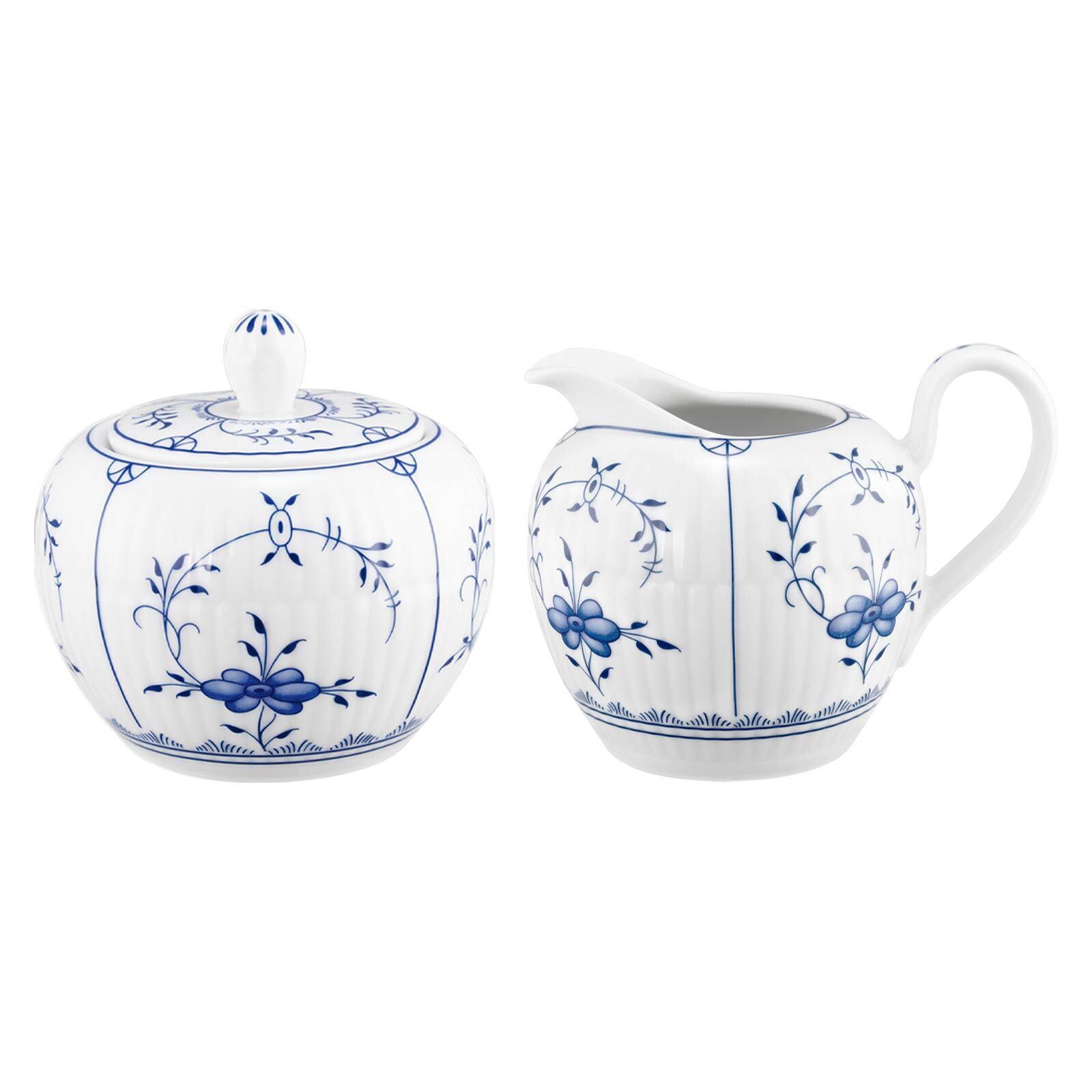 MILCH- & ZUCKER-SET Amina blau-weiß 2-tlg. - Blau/Weiß, Keramik (1/2cm) - Seltmann Weiden