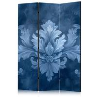 PARAVENT Akustik 3-tlg 135x172 cm Blaue Glamour Ornamente - Blau, Holz/Textil (135/172/3cm) - Muralo