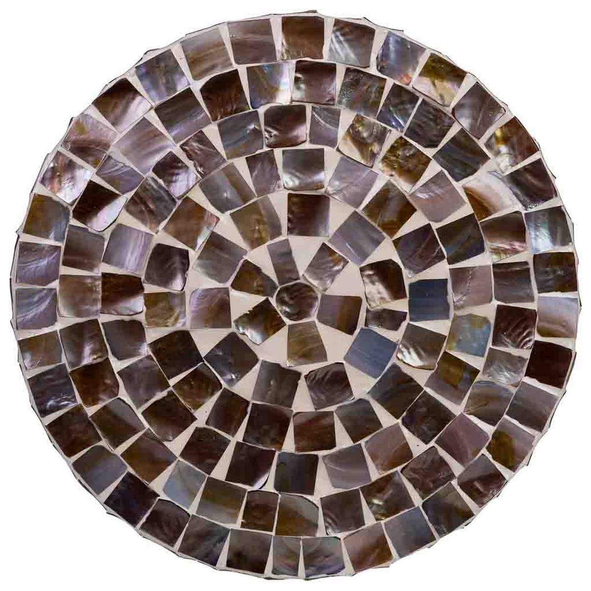 TISCH aus Holz und Capiz, braun, 40x45cm - Braun, Holz (40/40/45cm) - Wanderlust