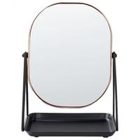 KOSMETIKSPIEGEL 20/22 cm roségold Correze - Roségold/Schwarz, Metall (15/31/24cm) - Beliani